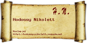 Hodossy Nikolett névjegykártya